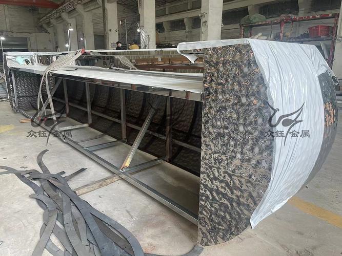 镜面香槟金不锈钢水波纹吧台 不锈钢水波纹服务台厂家